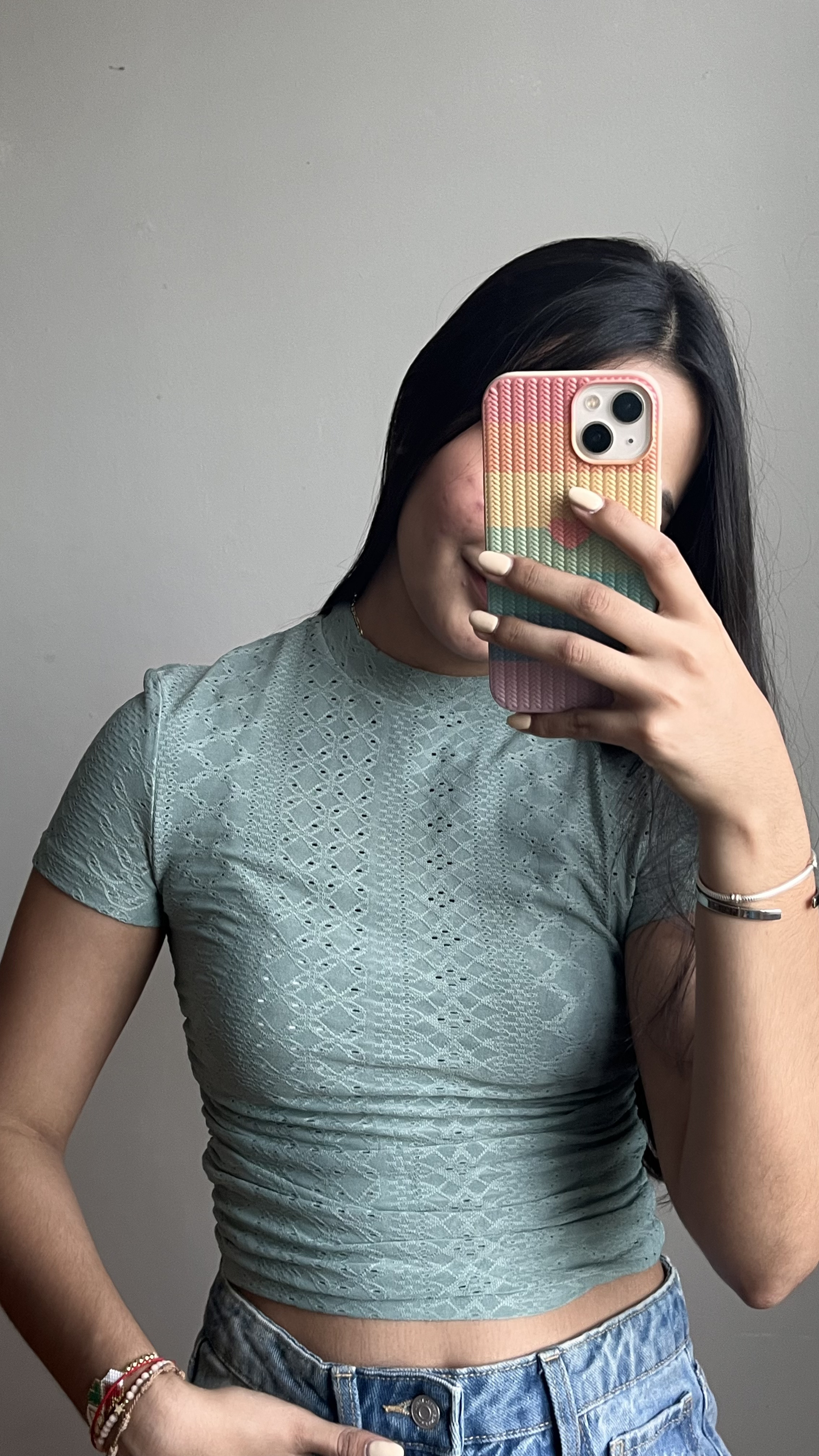 Blusa verde con textura