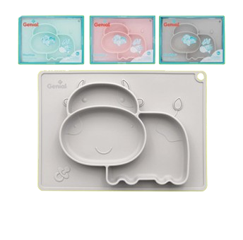 Plato de silicona con tapete - MooMoo