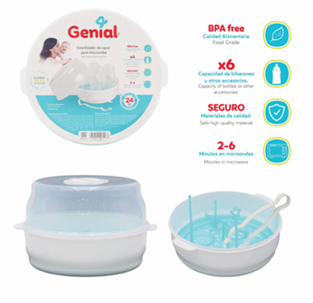 Esterilizador de vapor para microondas