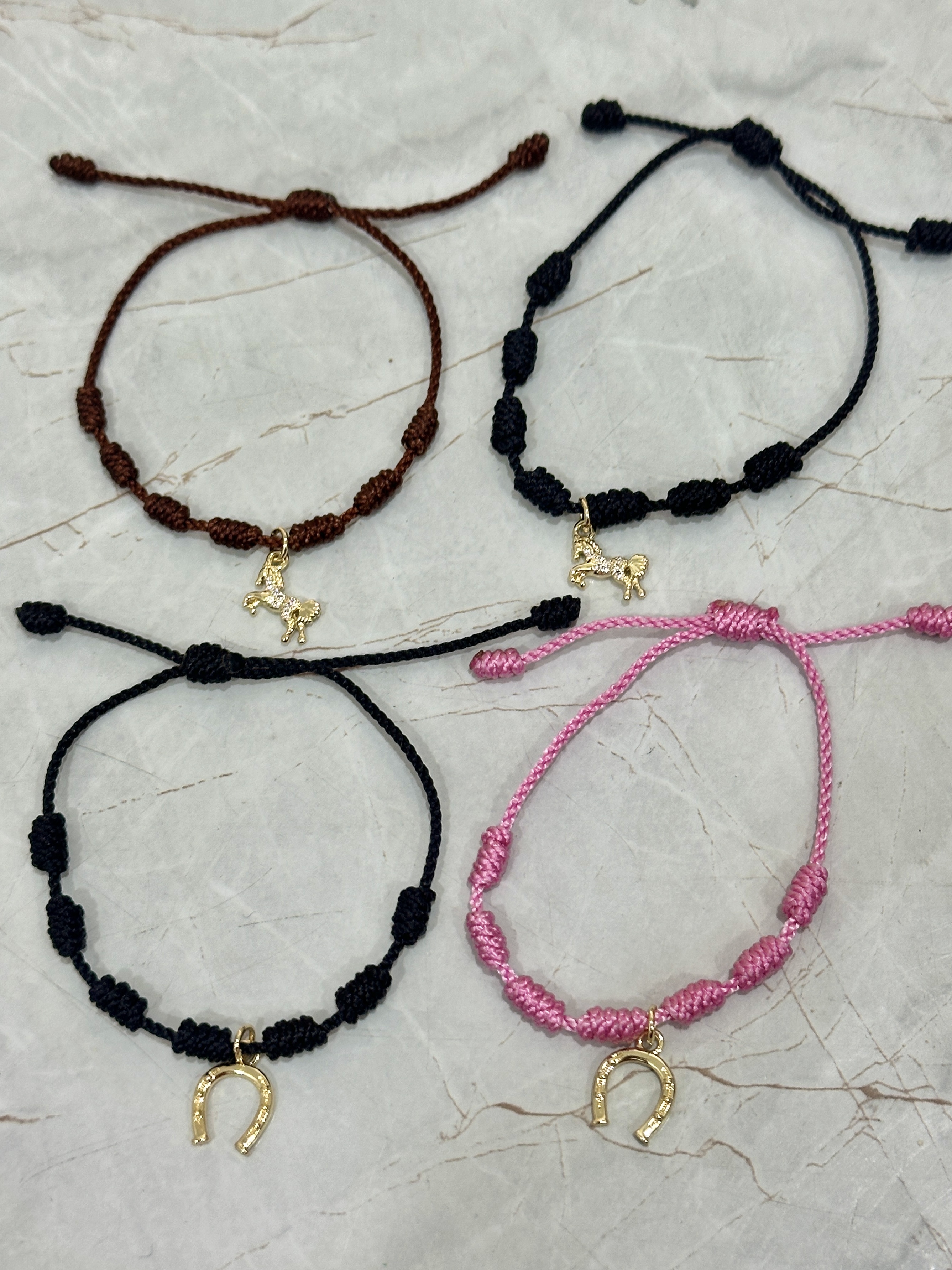 Pulseras 7 nudos con 1 dije 