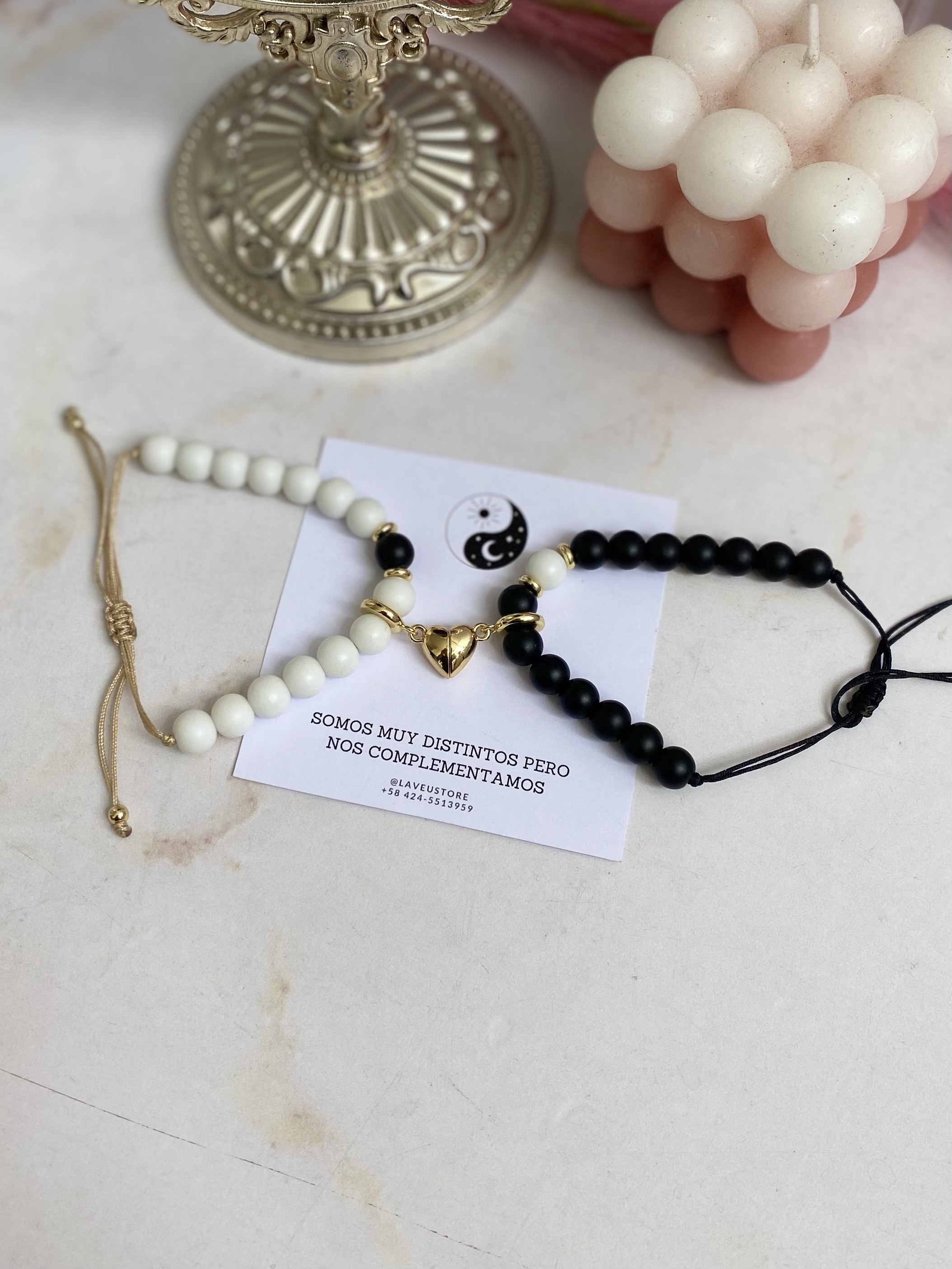 Pulsera de pareja con imán 