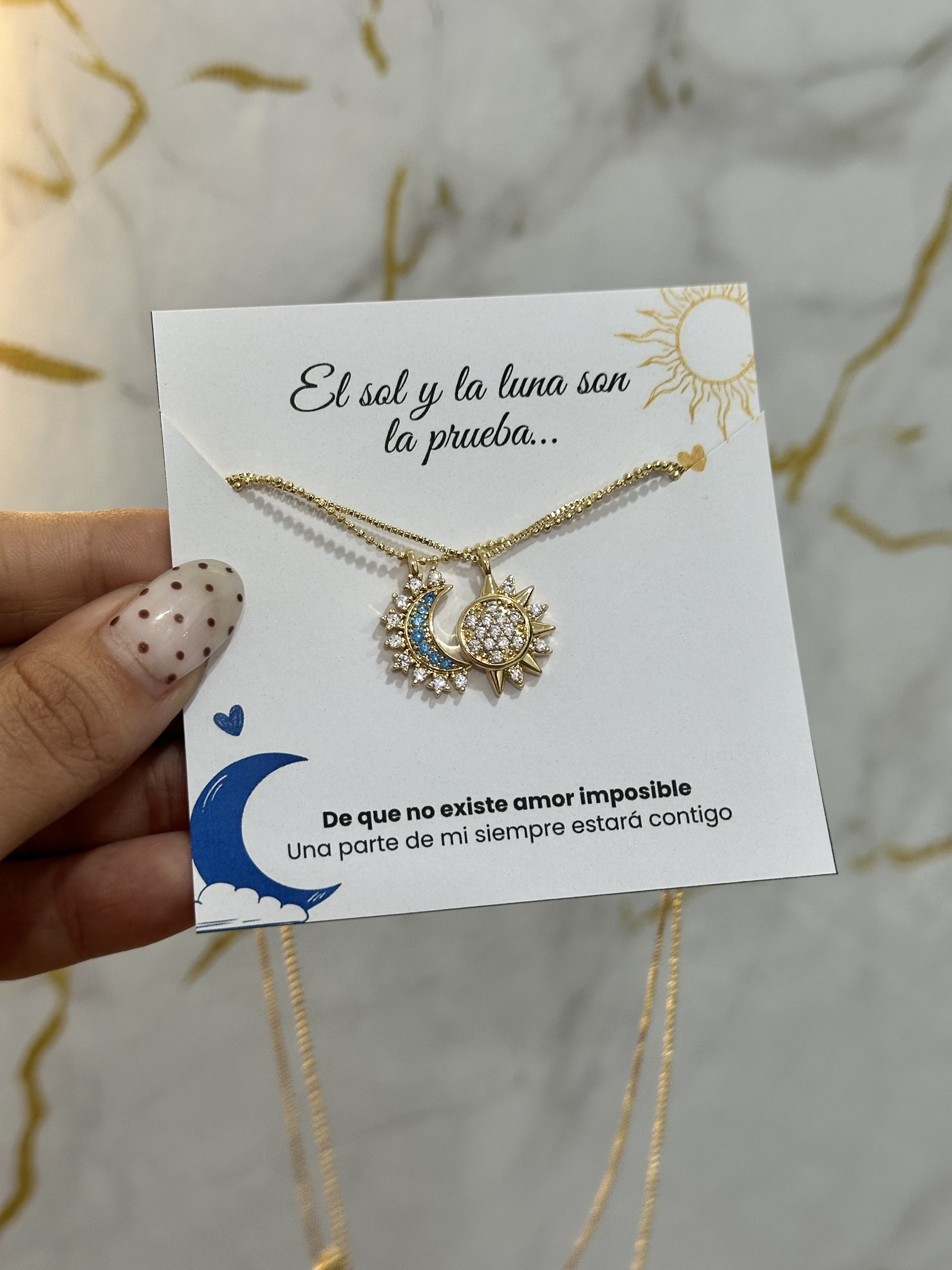 Collar de pareja sol y luna