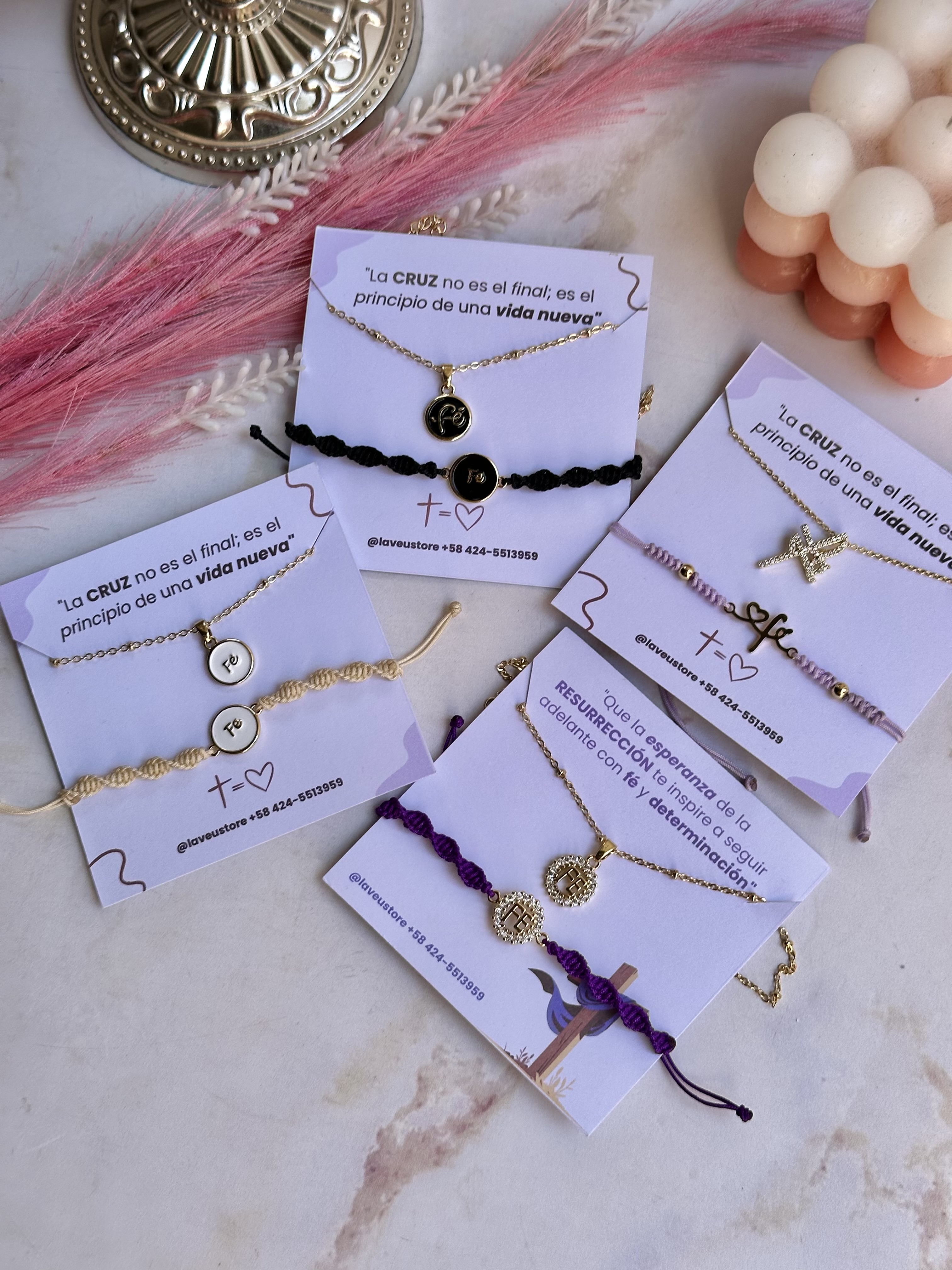 Set de collar y pulsera fe 