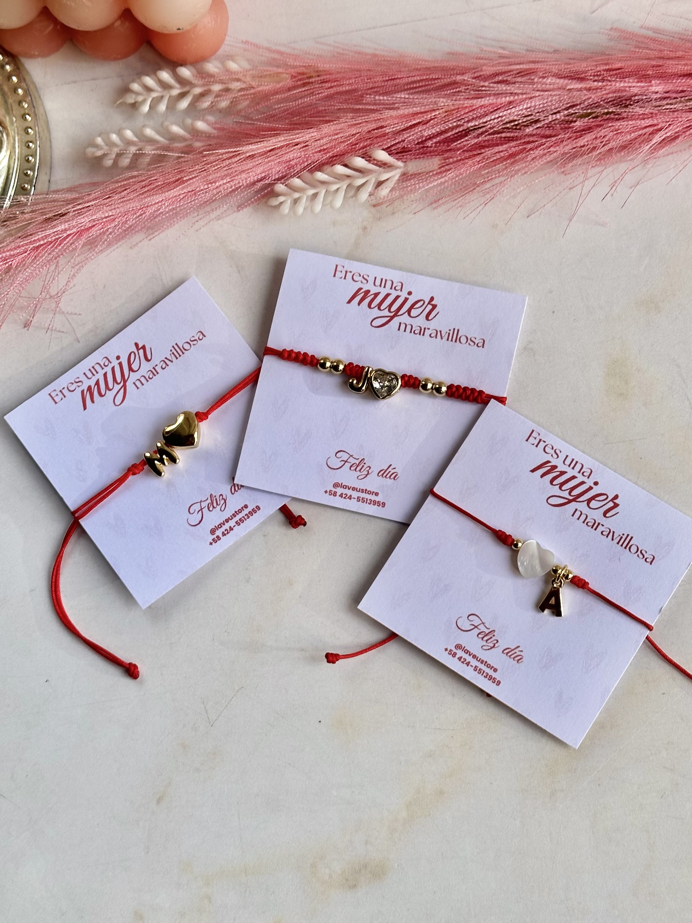 Pulseras inicial + corazón 