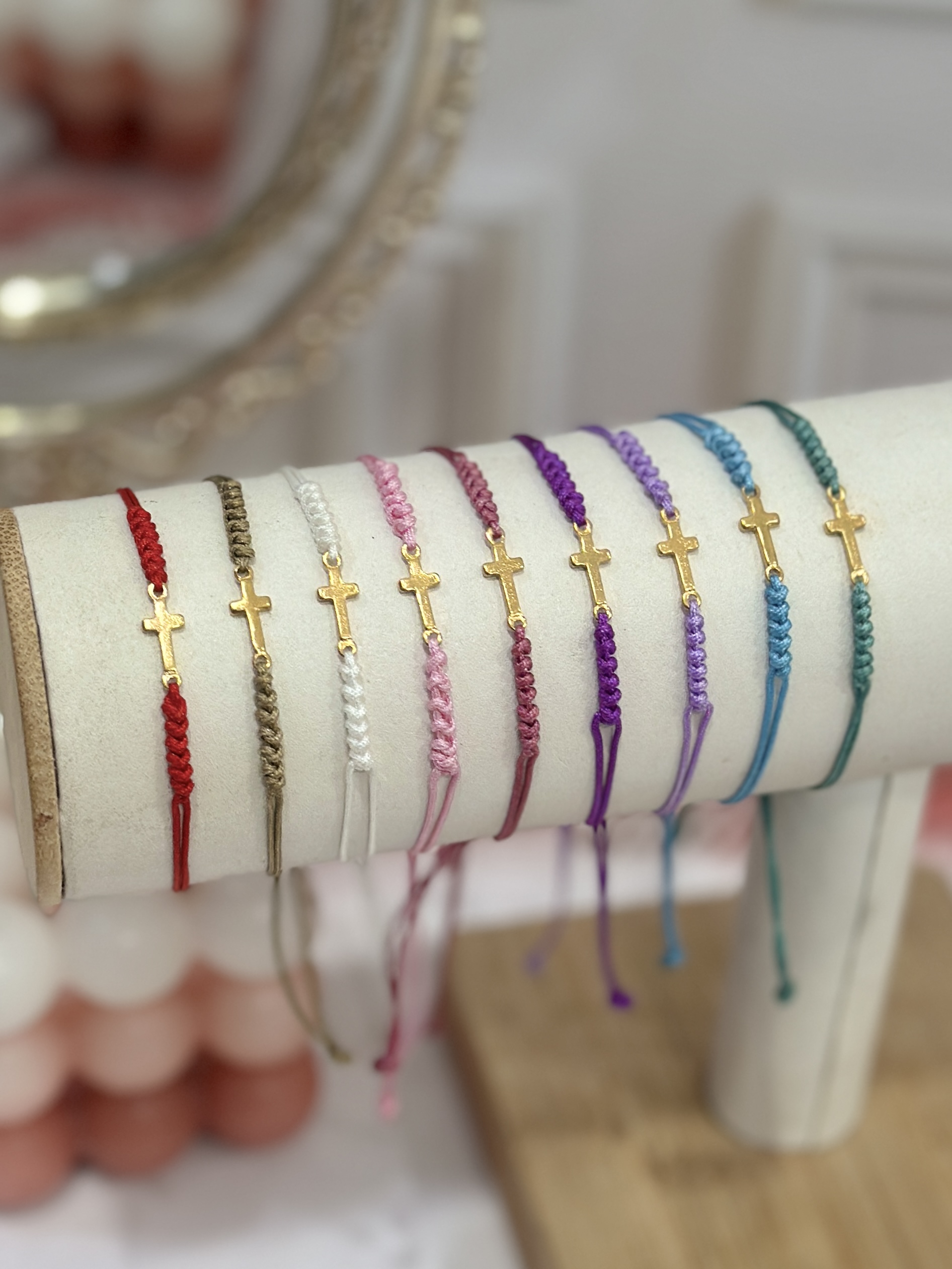Pulseras cruz mini 